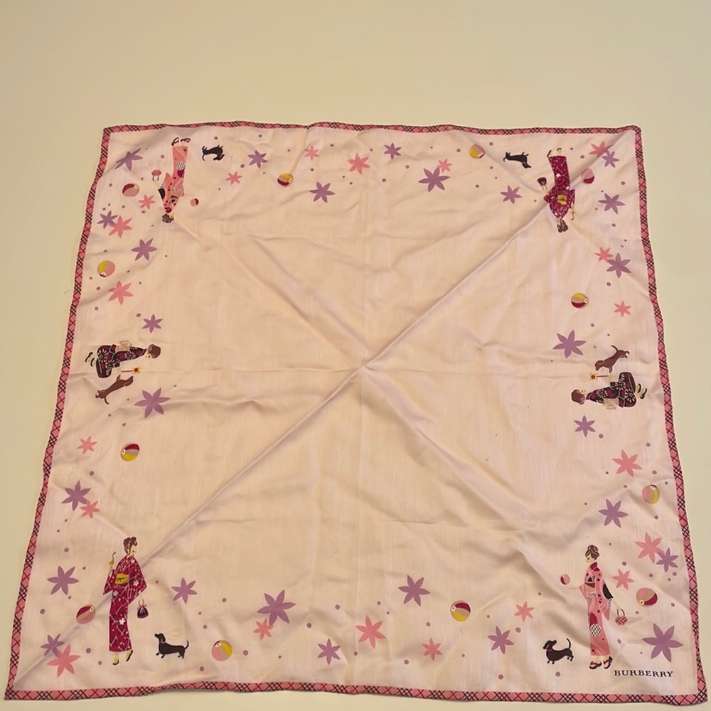 NWOT Burberry pink square handkerchief